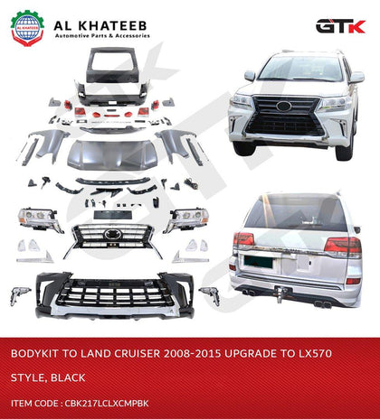GTK Car Body Kit Land Cruiser FJ200 2008-2015 Upgrade to 2016 Lexus LX57 Style, Black