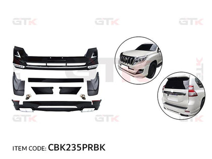 GTK Body Kit For Prado FJ150 2014-2017 With Mud Flaps And Exhaust Tips, Black