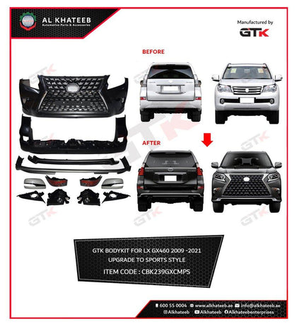 GTK Car Body Kit Gx460 2009-2015 Upgrade To 2019 Sport Style