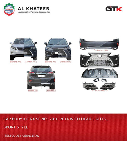 GTK Car Body Kit Rx Series 2010-2014 With Head Lights, Sport Style