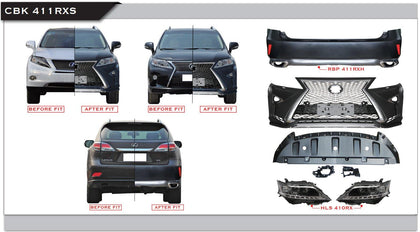 GTK Car Body Kit Rx Series 2010-2014 With Head Lights, Sport Style