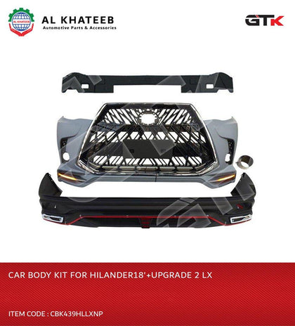 GTK Car Front Body Kit Highlander 2018 Upgrade To LX Style, No Paint