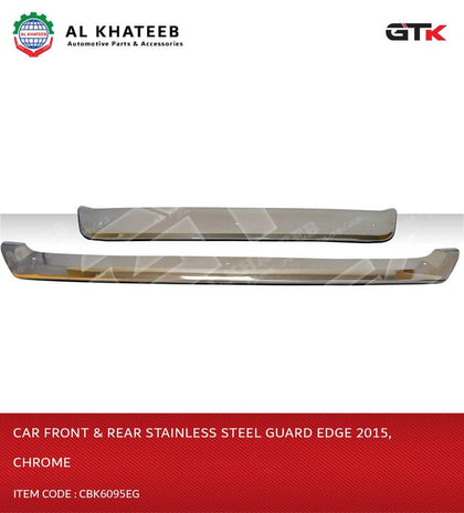 GTK Car Front & Rear Stainless Steel Guard Edge 2015, Chrome