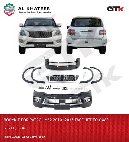 GTK Car Body Kit Patrol Y62 2010-2017 Facelift to Infiniti QX80 Style, Black