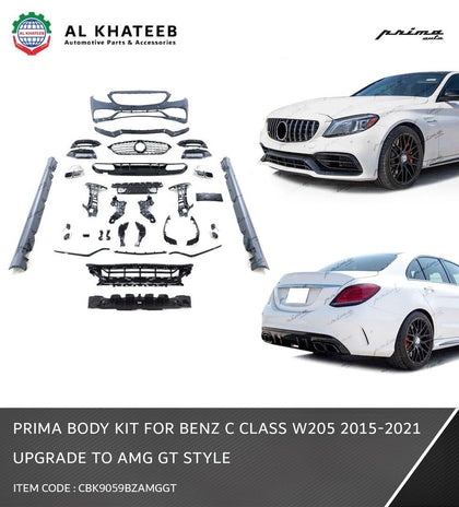 Prima Auto Car Full Body Kit C-Class W205 C63 2015-2021 Upgrade To Amg Gt Style