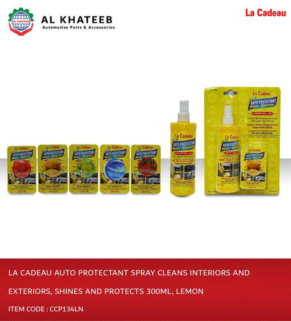 Al Khateeb La Cadeau Auto Protectant Spray Cleans Interiors And Exteriors, Shines And Protects 300Ml, Lemon