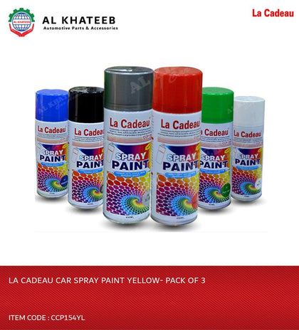 La Cadeau Car Spray Paint Yellow - Pack Of 3