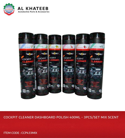 Al Khateeb Cockpit Cleaner Dashboard Polish 400Ml - 3Pcs/Set Mix Scent