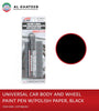 Car Body & Wheel Paint Scratch Repairing Pen With Polish Paper, Pure Black - Universal