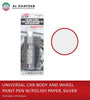 Car Body & Wheel Paint Scratch Repairing Pen With Polish Paper, Silver - Universal