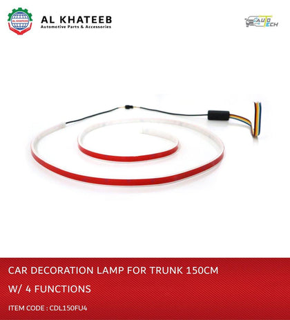 AutoTech Universal Streamer Floating Additional Stop Light LED Car Tail Trunk Tailgate Strip With 4 Functions 150Cm