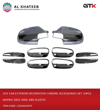 GTK Car Exterior Decoration Chrome Accessories Set 10Pcs Matrix 2003-2009, ABS Plastic