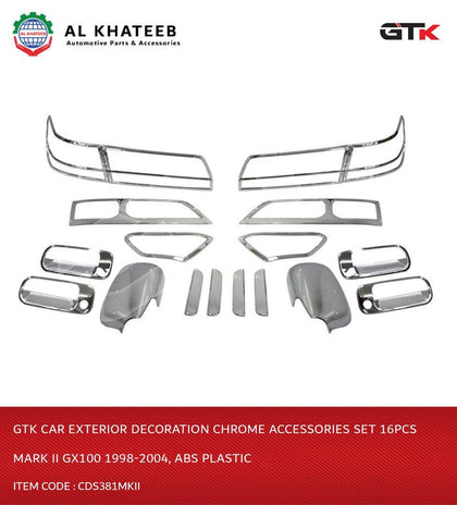 GTK Car Exterior Decoration Chrome Accessories Set 16Pcs Mark Ii Gx100 1998-2004, ABS Plastic