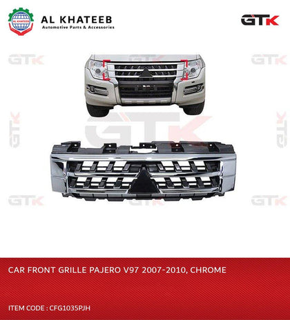 GTK Car Front Grille Pajero V97 2007-2010, Chrome