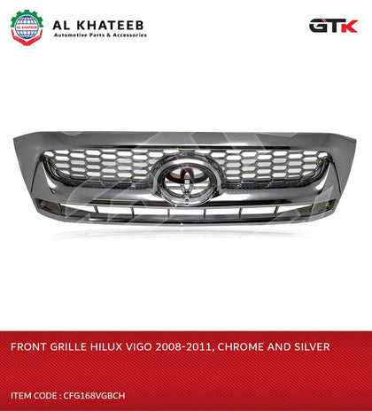 Front Grille Hilux Vigo 2008-2011, Chrome and Silver