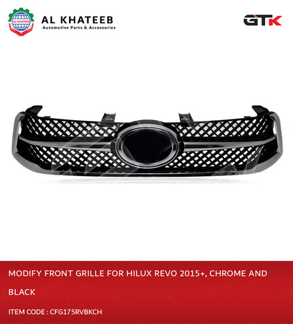 Modify Front Grille For Hilux Revo 2015+, Chrome And Black