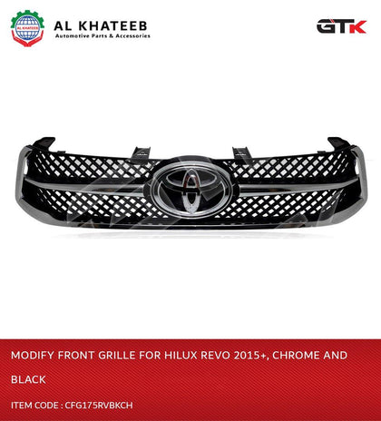 GTK Modify Front Grille For Hilux Revo 2015+, Chrome And Black