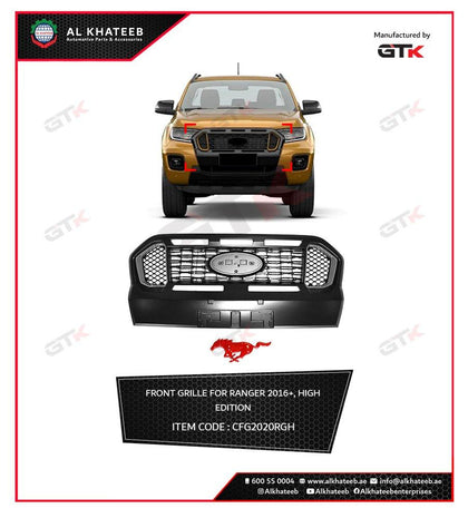 GTK Front Grille For With Led Ranger T8 2016+, Abs High Edition Wildtrack