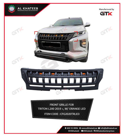 GTK Front Grille With Orange LED For Triton L200 2019+