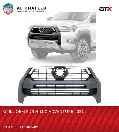 GTK Car Front Grille Hilux Adventure 2021, OEM Style