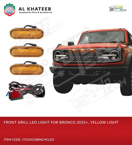 FRONT GRILL LED LIGHT FOR BRONCO  2022+,  YELLOW LIGHT