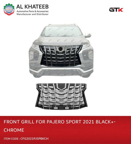 GTK Front Grille For Pajero Sport 2015+, Black And Chrome