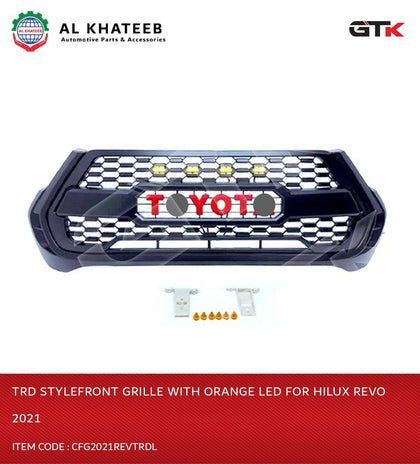 GTK Trd Stylefront Grille With Orange Led For Hilux Revo 2021