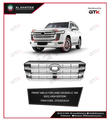 GTK Front Grille For Land Cruiser Lc300 Chrome 2022+ High Edition