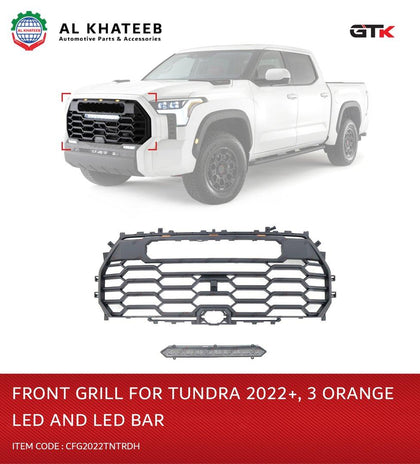 GTK Front Grille With LED Ligths And LED Bar For Tundra 20015-2025