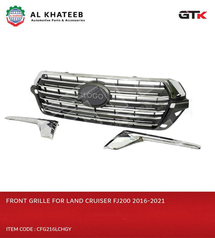 Land Cruiser FJ200 Front Grille 2016-2021 Upgrade to High Edition, Gray+Chrome