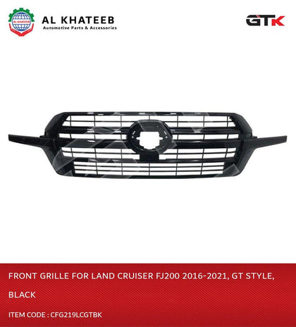 GTK Front Grille For Land Cruiser FJ200 2016-2021, Gt Style, Black