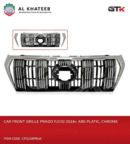 GTK Car Front Grille Prado Fj150 2018+ Abs Platic, Chrome