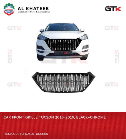 GTK Car Front Grille Tucson 2015-2019, Black+Chrome