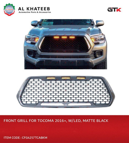 GTK Car Front Grille With LED Tacoma 2016+, Black