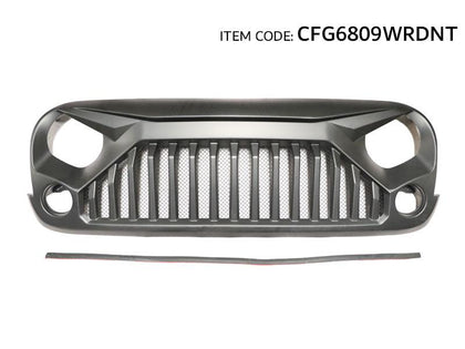 GTK ABS Front Grille For Wrangler 2007-2017, Angry Bird Style - Black