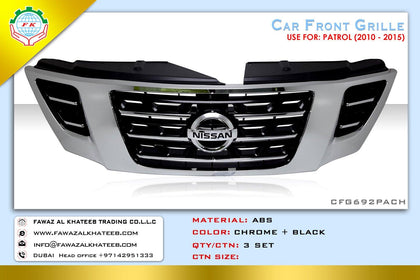 GTK ABS Front Grille Chrome For Patrol 2010-2015