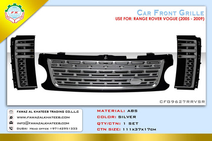 GTK Front Grille With Airflow Range Rover Vogue 2005-2009, Silver