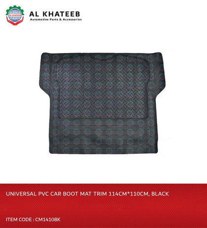 Universal PVC Car Boot Mat Trim 114Cm*110Cm, Black