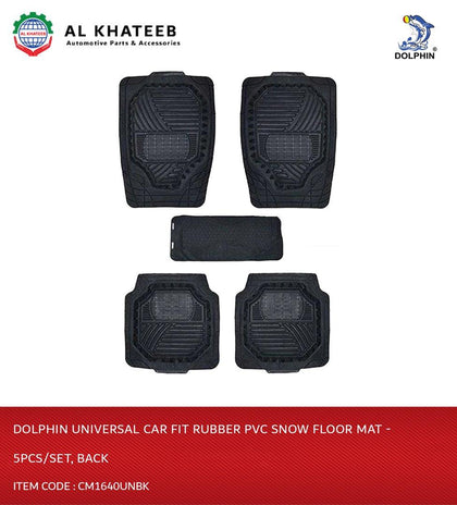 Dolphin Universal Car Fit Rubber PVC Snow Floor Mat - 5Pcs/Set, Back