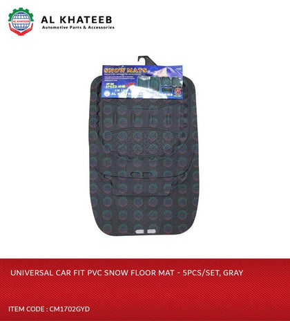 Al Khateeb Universal Car Fit PVC Snow Floor Mat - 5Pcs/Set, Gray