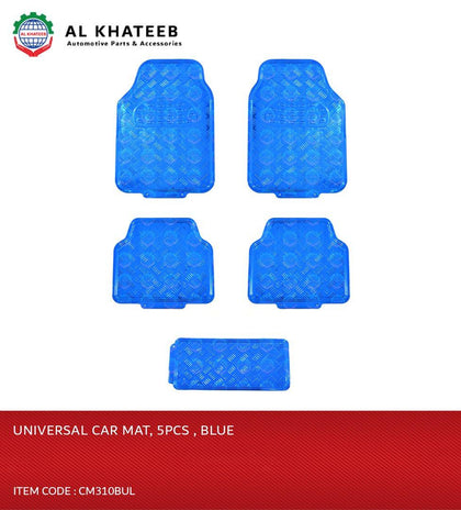 GTK Universal Car Fit Floor Mat Aluminum- 5PCS/Set Blue
