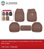Diamond Universal Car Fit Premium Leather Car Mat - 5Pcs, Rusty Red