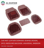 Universal Car Floor Mat Leather Diamond Sewing , 5Pcs, Needling, Maroon