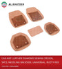 Al Khateeb Universal Car Floor Mat Leather Diamond Sewing , 5Pcs, Needling, Rusty Red