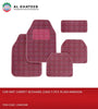 Universal Car Floor Mat Leather With Shark Logo, 5PCS, Plain Maroon