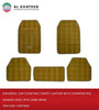 Universal Car Floor Mat Carpet Leather With Stamping Pad Diamon Logo, 5Pcs, Dark Beige
