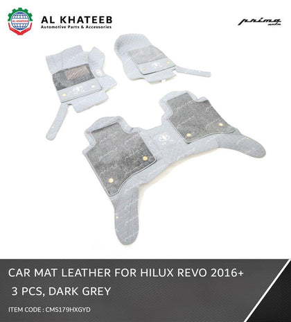 GTK Special Car Leather Floor Mat Hilux 2006-2025, 3Pcs/Set Dark Gray