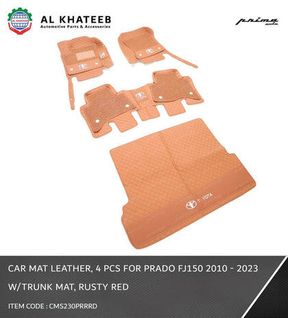 GTK Special Car Mat Four Seasons Double Layer Durable Prado 2010-2023, Rusty Red 4Pcs/Set