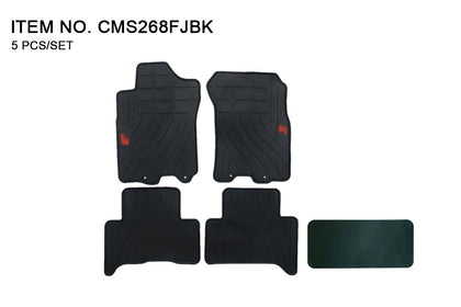 GTK Car Floor & Trunk Mat Silicone FJ Cruiser 2007-2020, 5Pcs/Set Black