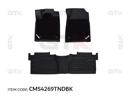 GTK Car Floor Mat Fabric Tundra 2007-2020, 3Pcs/Set Black, Double Cabin